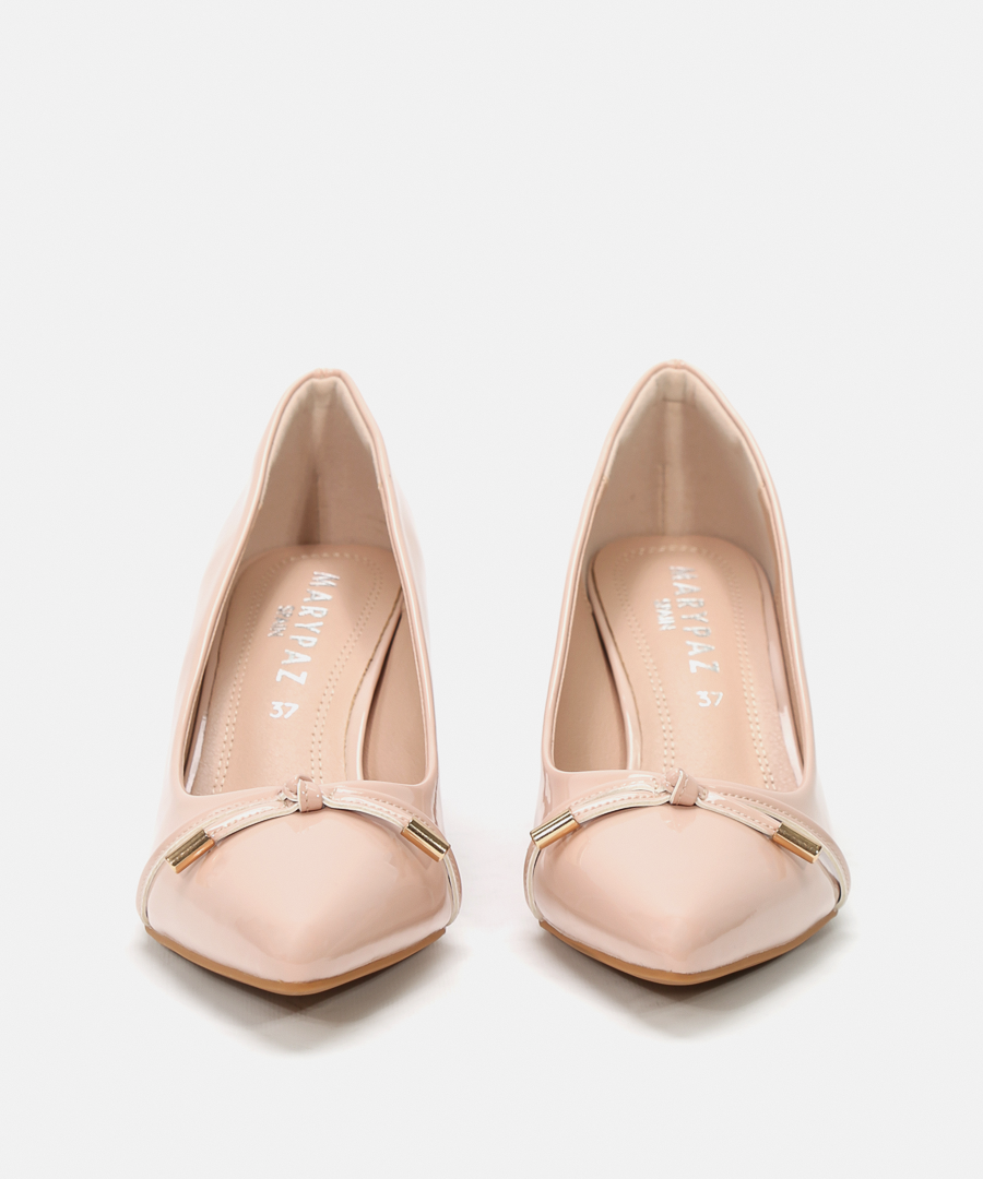 Zapatos tac&oacute;n adorno lazo image number null